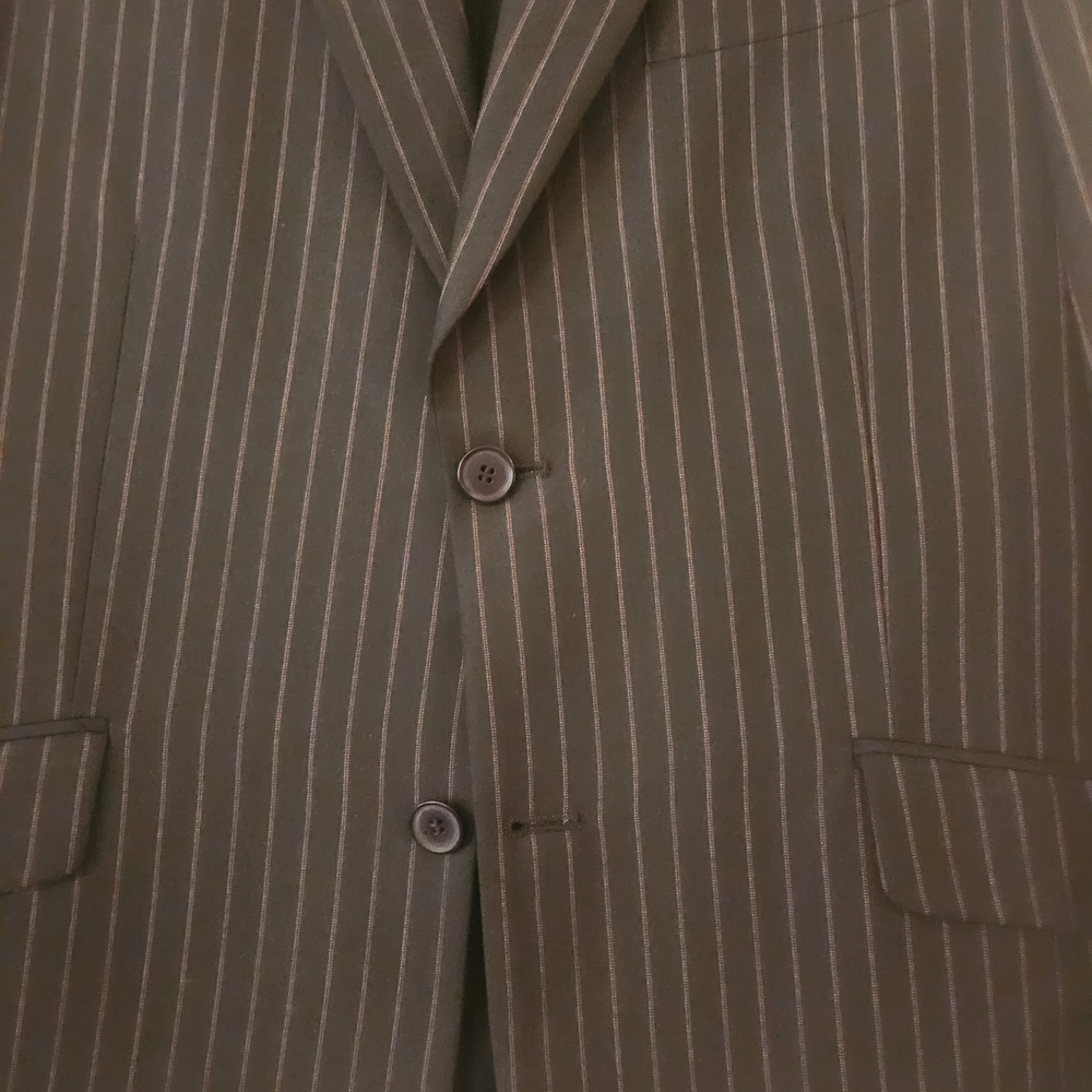 4 You Scandinavia Men's Pinstripe Blazer - Black With Red And White - Picture 3 of 13